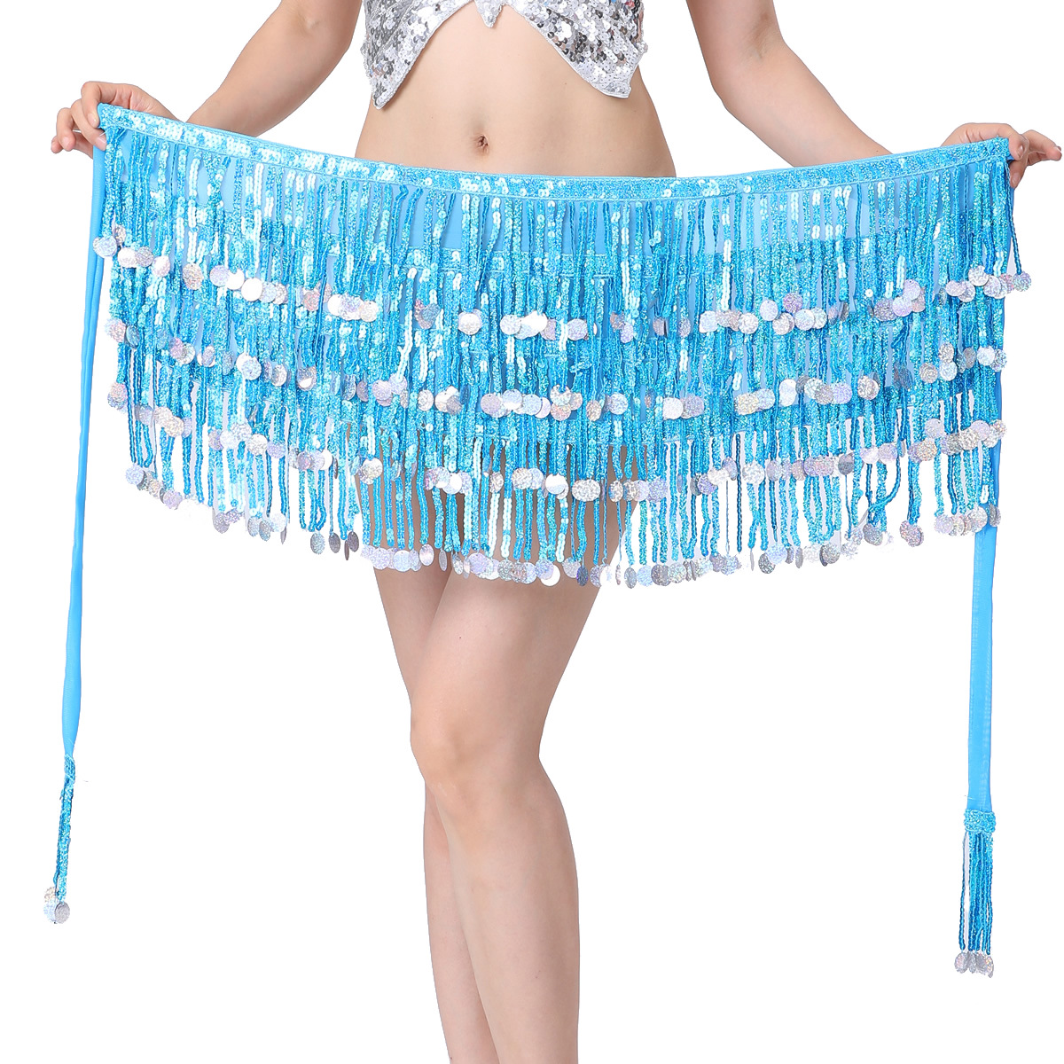 belly dance belt with tassel Paillette hip scarf Y1020